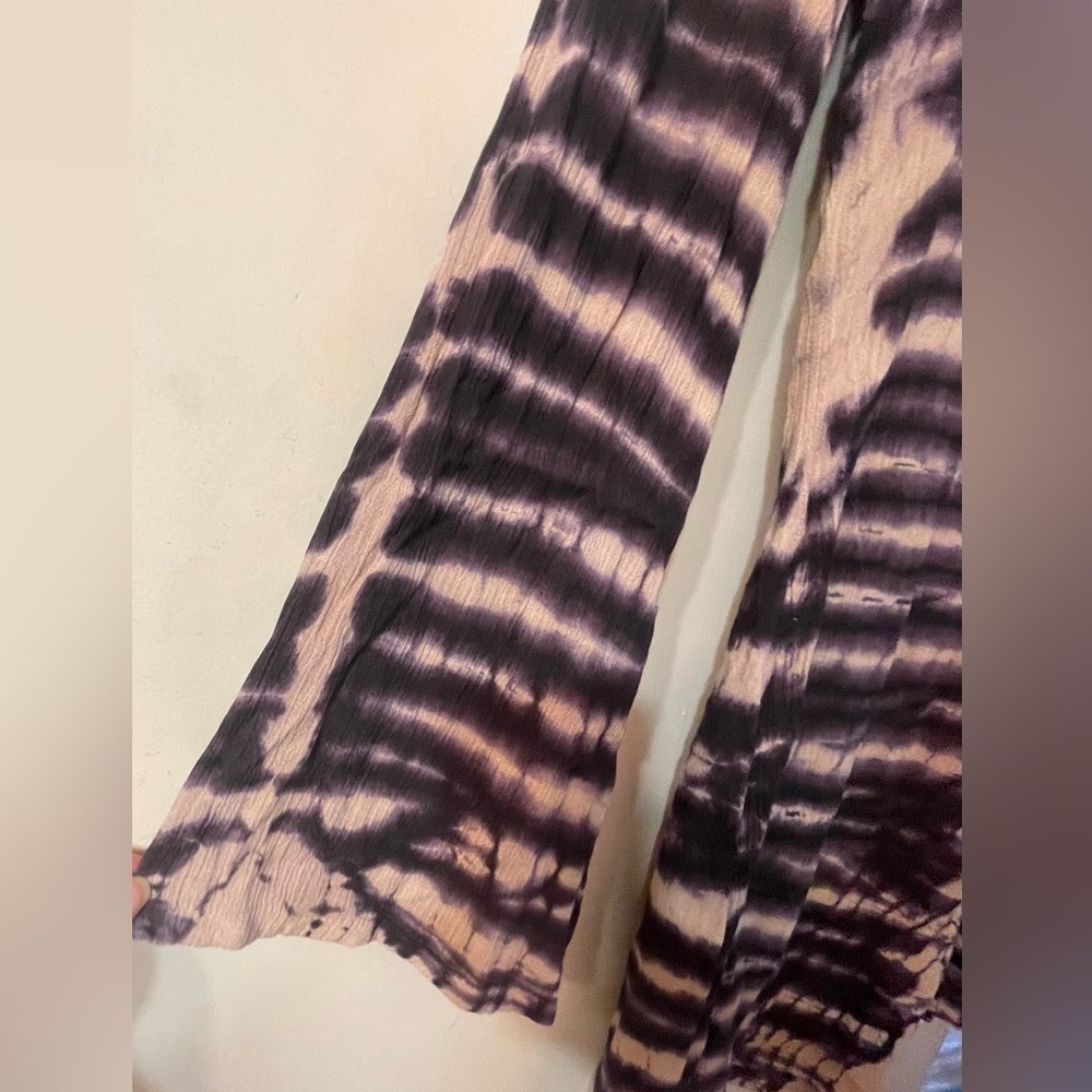 Raga tunic/ mini dress bell sleeves black ribbon close in back - Picture 3 of 5